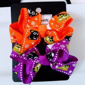 Halloween Hair Bows Clips Frankenstein